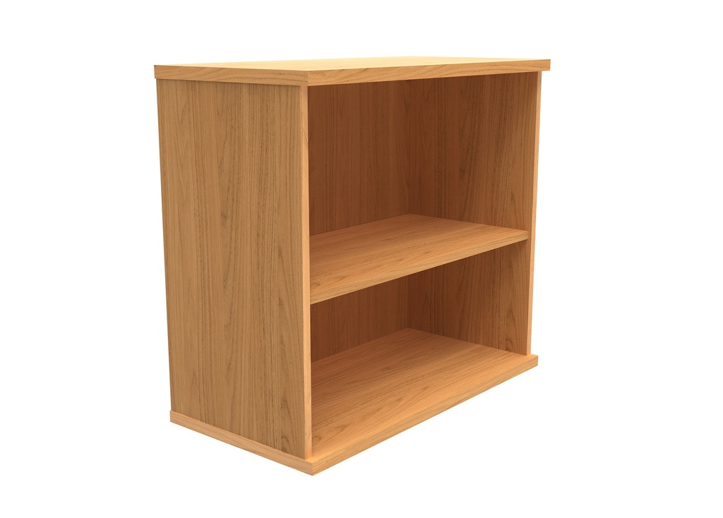Bookcase with one shelf, standing at 730mm high. Finished in Norwegian Beech MFC wood finish.