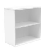 1-shelf bookcase standing at 816mm high. Finished in Artic White MFC wood finish.