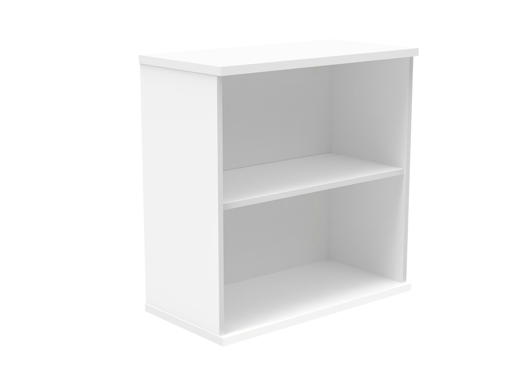 1-shelf bookcase standing at 816mm high. Finished in Artic White MFC wood finish.