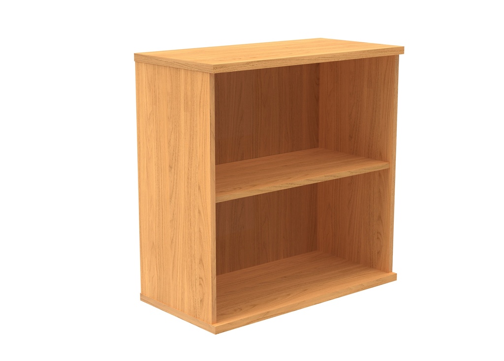 1 shelf bookcase standing at 816mm high. Finished in Norwegian Beech MFC wood finish.