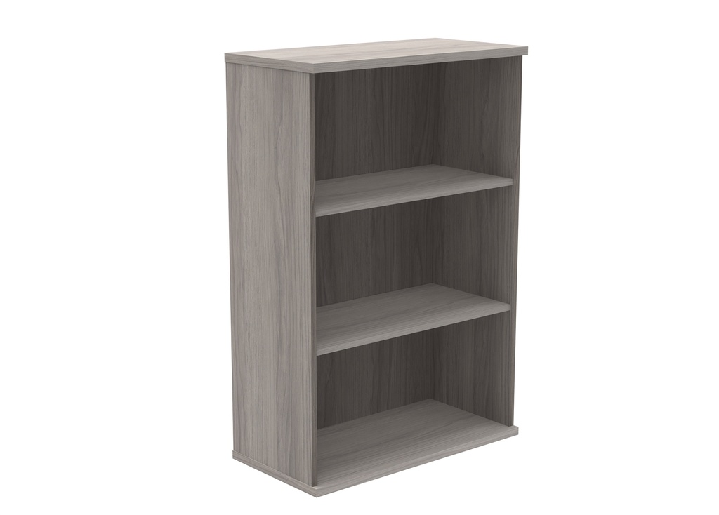 Wooden Bookcase H1204 mm. 2 Shelves, finished in alaskan grey oak finish.