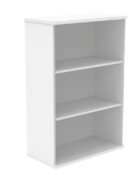 2-shelf, bookcase at 1204mm in height. Shown in Arctic White MFC finish.