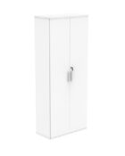 2 Door White wooden cupboard with lock - 1980mm high