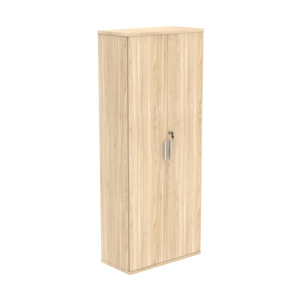 1980 high light wooden cupboard with lock and silver handles