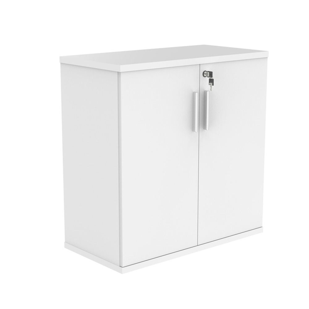 2 door wooden white cupboard with lock
