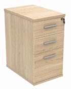3 drawer desk high pedestal, 600 deep. With lockable top drawer.