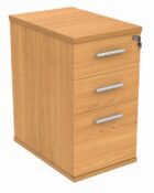 3-drawer desk high pedestal 600d, finished in Norwegian Beech.