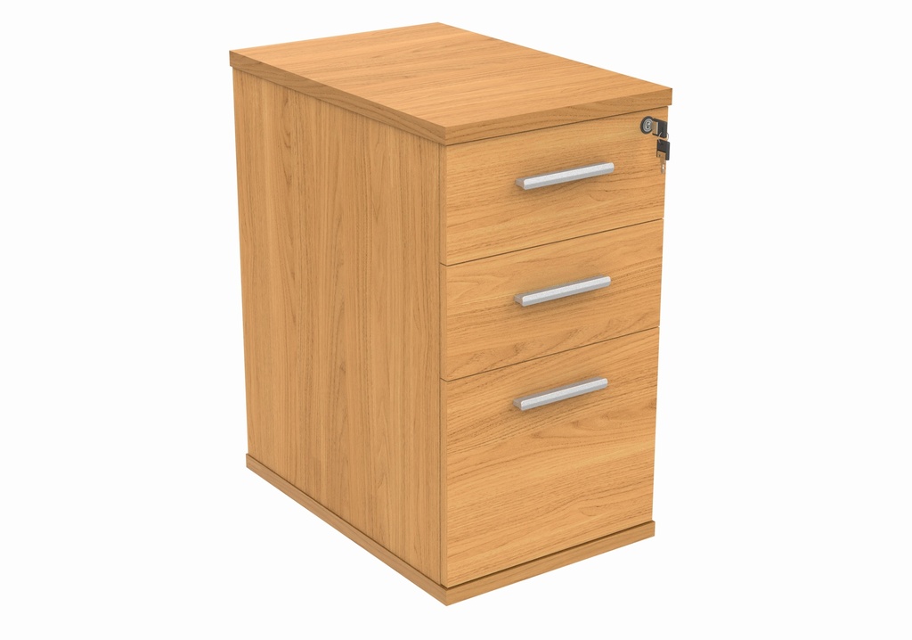 3-drawer desk high pedestal 600d, finished in Norwegian Beech.