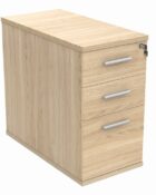 Canadian Oak, 3-drawer desk high pedestal - 800mm deep.