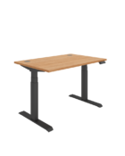 Beech top and black frame, dual motor sit stand desk.