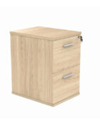 Canadian Oak, wooden 2 drawer lockable filing cabinet.