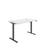 Single Motor Sit Stand Desk - Ergonomic workstation promoting better posture and improved blood circulation. White top with black frame.