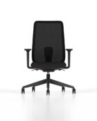 Stylish black 3D self supporting mesh back, ergonomic office chair with adjustable seat depth, lumbar support and arms. Includes moulded ergo-density seat foam seat, also upholstered in Black.