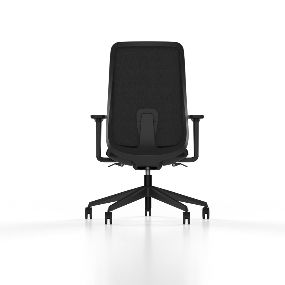 Mesh back, ergonomic office chair with adjustable settings to match your body shape and size.