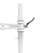 Close up of a quick release lever on a single monitor arm.