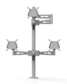 Triple monitor arm shown in silver (can hold up to 3 screens)