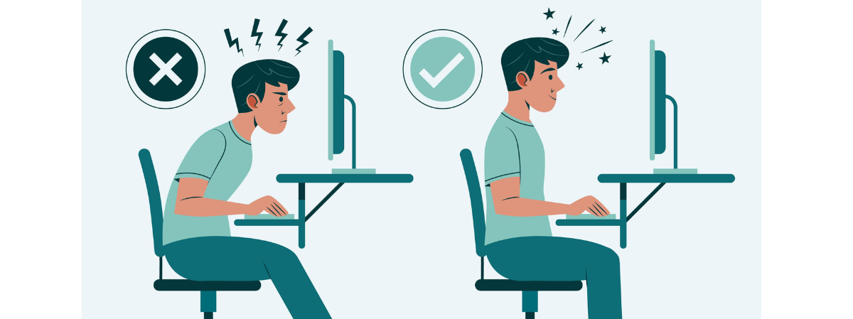 incorrect vs correct way to improve posture