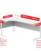Radial Desk End Desk Showing Dimensions