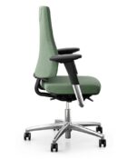 Flokk RH Axia 2.4 Ergonomic Office Chair with extra high back, extra thick cushion. With Adjustable features. Side View.