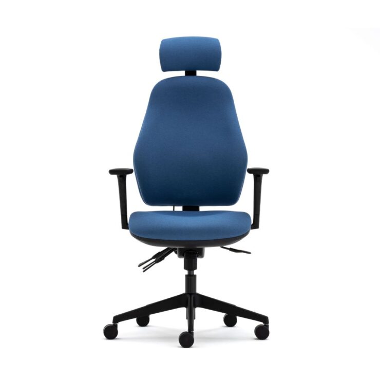 Front view - Senator Torasen Orthopaedica 100 Series Task Chair with fully upholstered ergonomic back. High back with optional headrest and arm options.