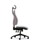 Side view - Torasen Orthopaedica 100 Series Task Chair with fully upholstered back, finished in a Royal Blue. High back with optional headrest and height adjustable or fold down arms.