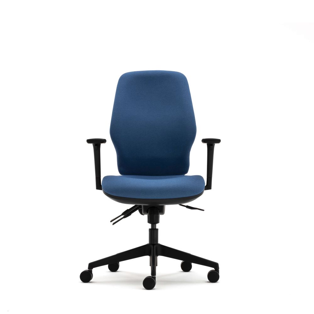 Front View of the Torasen 200 Series chair from the Orthopaedica Range. Ergonomic task chair with high back and optional features.