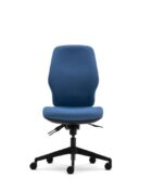 Torasen Orthopaedica 200 series task chair without arms. Fully upholstered in a dark blue fabric, independent or synchro mech, optional ergonomic features.
