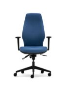 Front view - Ergonomic Task Chair with height adjustable arms - Senator Torasen Orthopaedica 300 Series Range. Finished in an era fabric upholstery and black components. Choose between an independent or synchro mechanism, and ergonomic features.