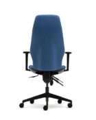 Torasen Orthopaedica 300 Series Range, task chair with era fabric upholstery and black components - back view.