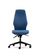 Ergonomic Task Chair - Torasen 300 Series Range. Finished in an era blue fabric upholstery and black components. Choose between an independent or synchro mechanism, and ergonomic features. Supplied with 5 star castor base. - Front view.